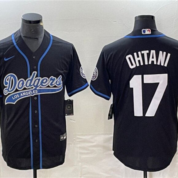 17 Shohei Ohtani Black With Patch Stitched Jersey